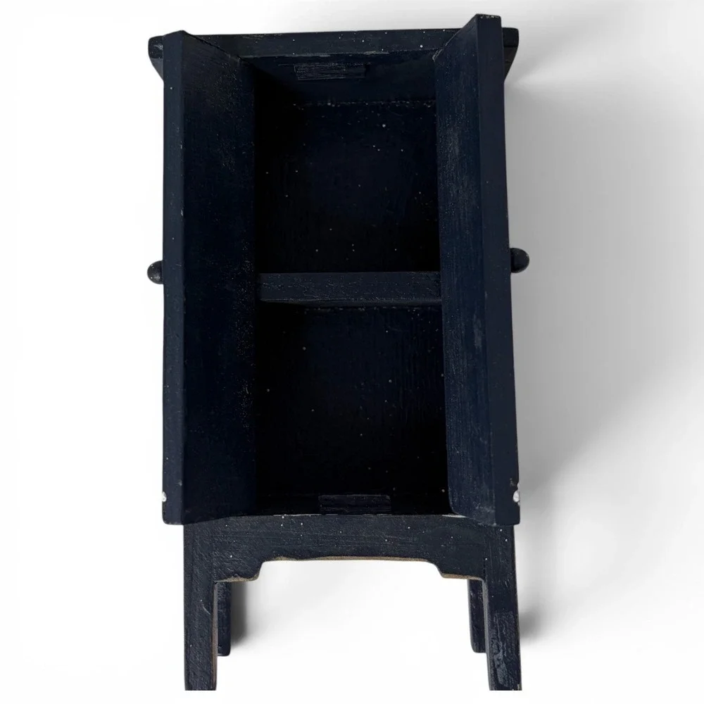 Vintage Miniature Cabinet‎ Primitive Folk Art Snowman Dollhouse Furniture Decor